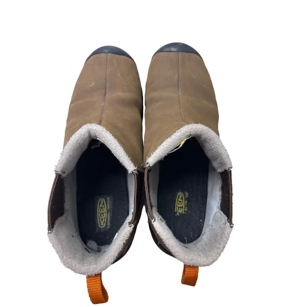 Keen 100g Insulation Waterproof Brown Leather Ankle Boots Thermal Insole 4Y